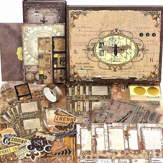 Funto Scrapbooking Kit, The Love Poems Series- Retro Merchandise, Perfect for Bullet Scrapbooking Materials, Planner DIY Craft Collage