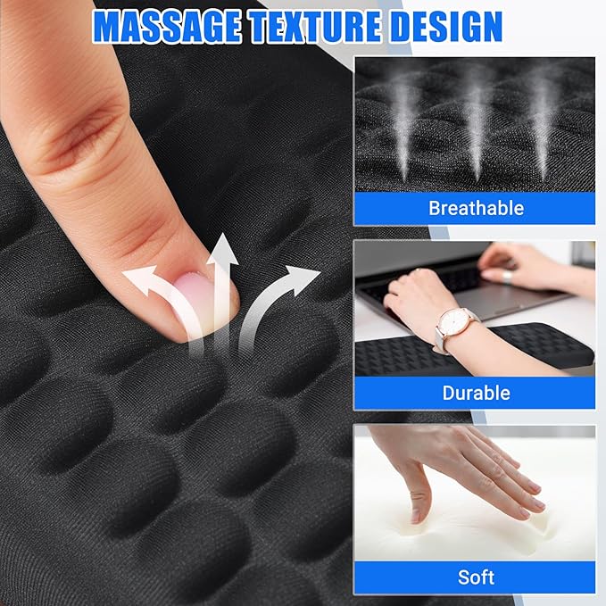 L-Shaped Desk Elbow Pad，Arm Rest for Desk 2-Piece Ergonomic Wrist Rest with Non-Slip Base Memory Foam Elbow Support Padding for Computer Keyboard, Office and Home (Fabric)