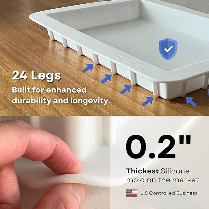 Alaskey® Large Premium Rectangular Resin Table Silicone Mold 16"x10" | Durable, Reusable, No Seal Required | Large Epoxy Resin Mold for DIY River Table, Coffee Table, Cutting Board, Charcuterie Crafts