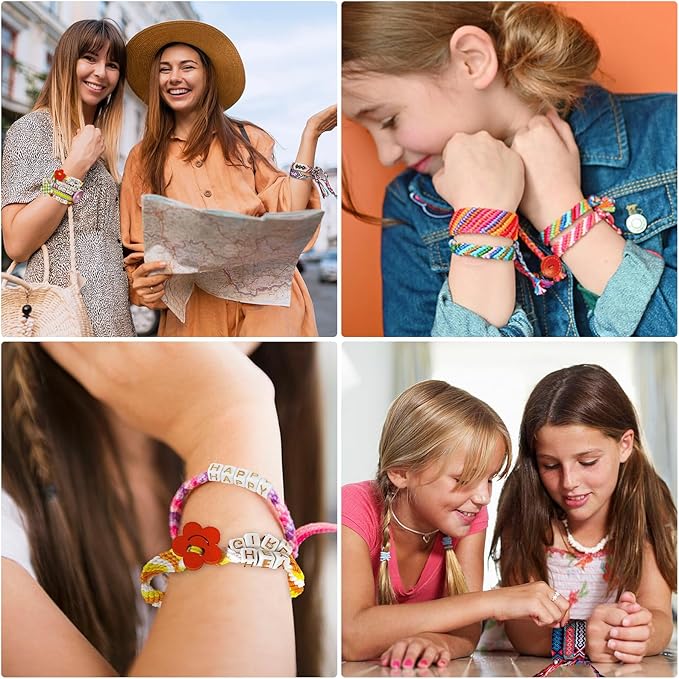 Maynacs Arts and Crafts for Kids Ages 8-12,Friendship Bracelet Making Kit for Girl,Kids Jewelry Making Kit with 28 Pre-Cut Threads,Christmas Birthday Gifts for Ages 6 7 8 9 10 11 12 Year Old Pink