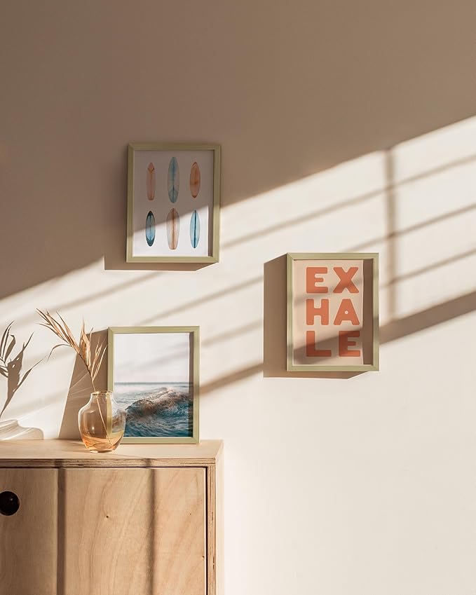 HAUS AND HUES 6x8 Gold Metal Picture Frames - Premium Aluminum with Vertical Hanging & Tabletop Display - Ideal for Home, Office (6x8 in, Gold, Set of 9)