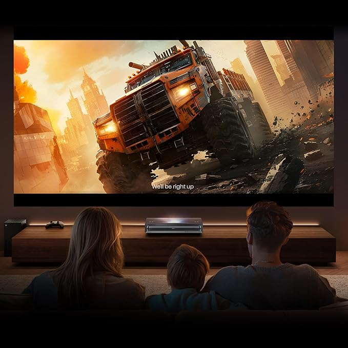 Hisense PX3-PRO Laser Cinema Triple Laser Ultra Short Throw Home Theater Projector, 80"~150", 4K UHD, Dolby Vision & Atmos, HDR10+, IMAX Enhanced, 3000 ANSI Lumens, Google TV