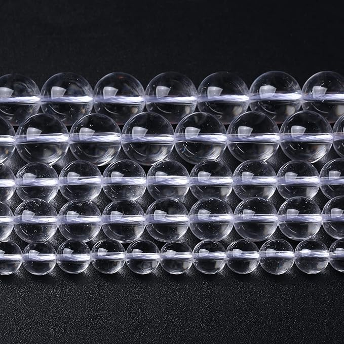 6MM 60PCS Natural Clear White Crystal Quartz Gemstone 3A Grade Round Loose Beads for Jewelry Making DIY Bracelet 1 Strand 15''