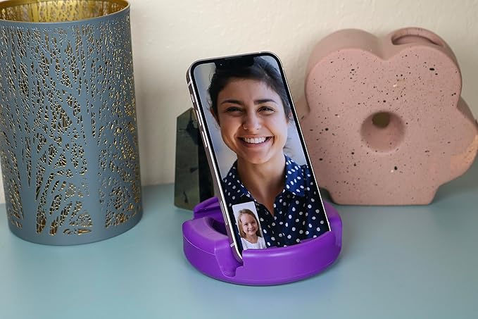 GoDonut – Phone Stand Original – Cell Phone Holder + Tablet Stand Desk Organizer – Compatible with Tablet, iPhone 17 16 15 14 Pro Max, Android & Most Smartphones - Purple