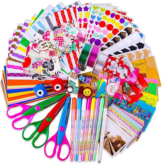 FaCraft Scrapbooking Supplies Kit Luxury Accessories,Scrapbooks Album Supplies,DIY Card Making Craft for Kids Art Activity Birthday Graduation Gift