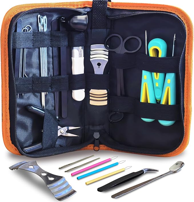 DiaWiew Candle Making Kit for Adults Beginners with Storage Bag, Candle Mold Punching and Wick Threading Tool, Including a Punching Needle with Hook and Large Eye, and Bracket for Fixing Candle Wicks