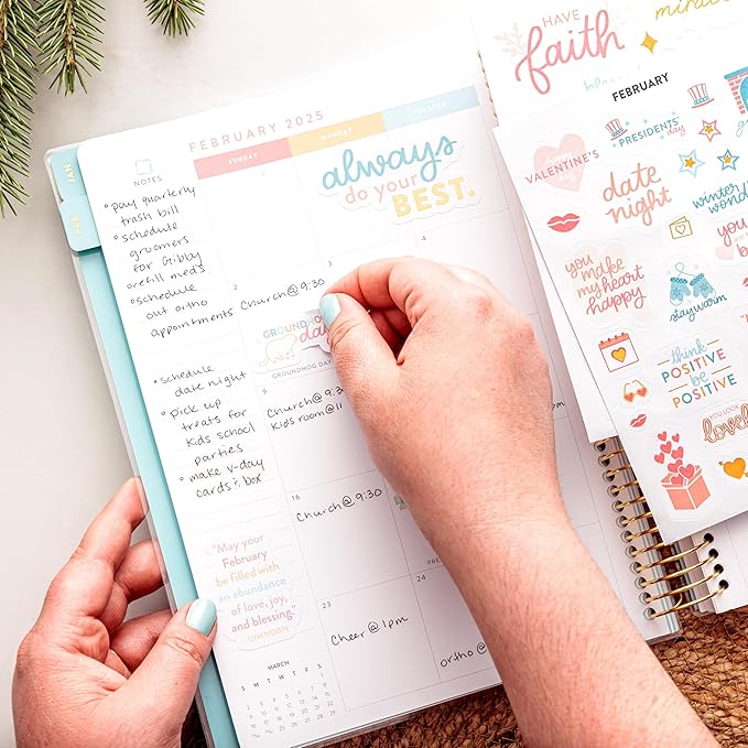 PPP Holiday Sticker Book | Pack of 15 | 351 Seasonal & Holiday Stickers | Assorted Sizes | 5x7 Sheets | Gold Foil Stamping | Fun Stickers for Planners, Journals, and More