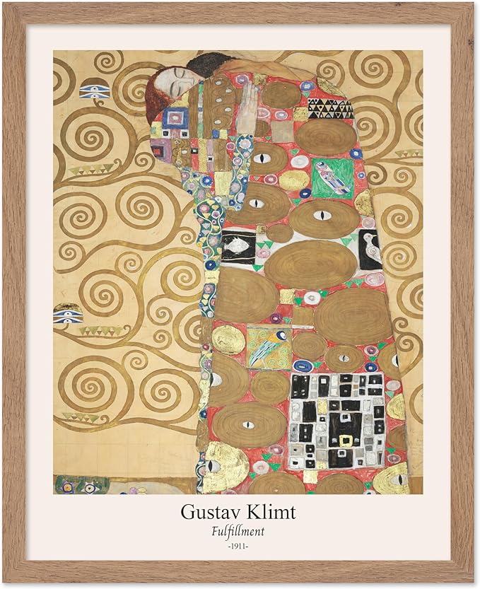 Poster Master Vintage Gustav Klimt Poster - Retro Fulfillment Print - Art Nouveau - Abstract Art - Symbolism Art - Aesthetic Art - Classic Painting - Living Room Wall Decor - 16x20 Beige Framed