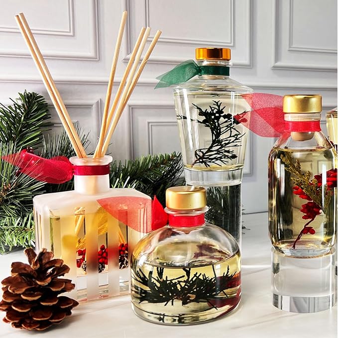 LOVSPA Reed Diffuser Set, Sugar & Spice Scented Oil Diffuser with Sticks, Home Fragrance Accessories for Bathroom Shelf Decor, Aroma Diffusers for Home or Office Fall Decor, USA Made