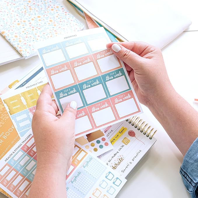 PPP Home Planner Sticker Book 3rd Ed | Pack of 15 | 766 Total Stickers | Assorted Sizes | 5x7 Sheets | Gold Foil Stamping | Fun Stickers for Home Planners, Money Planner, Journals