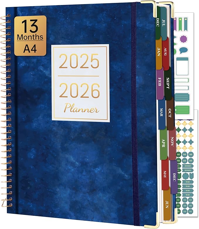 Yoment 2026 Planner Weekly and Monthly 8.5"x11" Large Hardcover Planner from Dec 2025 - Dec 2026 13 Months Calendar Academic Planners for Women Men Agenda Daily Weekly Yearly Planning with Tabs, Sky