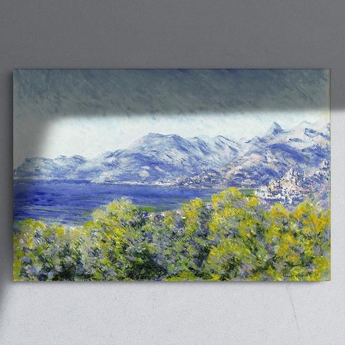40+ Monet Famous Print Posters View of Ventimiglia by Claude Monet Impressionism Canvas Posters Print Wall Art Bedroom Office Room Decor Gift Unframe 12×18inch(30×45cm)