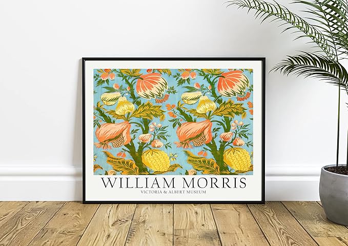 HomeArtPrint William Morris 26, 16x20 Inch Framed Art Print, Vintage Flowers Decor for Living Room, Bedroom, Office