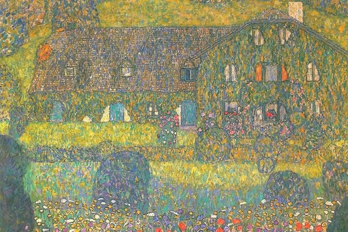 ART.COM Wall Art Print House in Attersee by Gustav Klimt, 36" x 24"