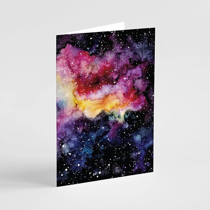 Abstract Greeting Cards Boxed Set - 24 All Occasion Blank Just Because or Thank You Cards w/White Envelopes - High-Quality Card Stock by RitzyRose (Galaxy)