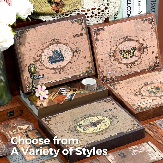 Funto Scrapbooking Kit, The Love Poems Series- Vintage Items, Perfect for Bullet Scrapbooking Materials, Planner DIY Craft Collage