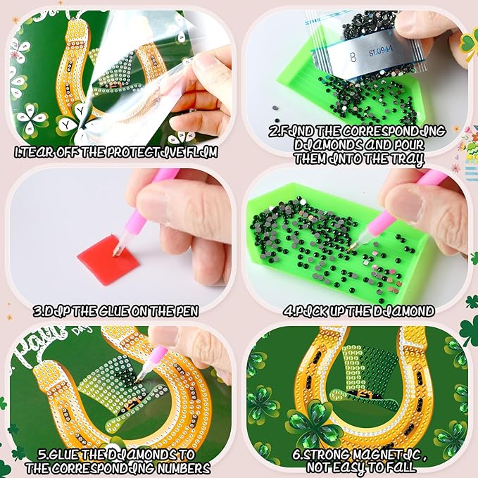 Saillong 12 Pack Valentines Diamond Painting Greeting Card Kits DIY Diamond Art Cards St Patricks Day Easter 5d Diamond Painting Cards with Envelopes for Adults DIY Crafts Family Friend Holiday Gifts