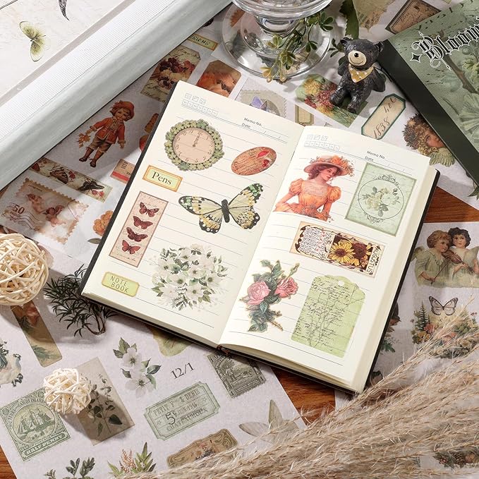 Vintage Scrapbook Stickers 24 Sheets 480 Precut People Stickers for Scrapbooking Washi Sticker for Journaling Vintage Junk Journal Supplies