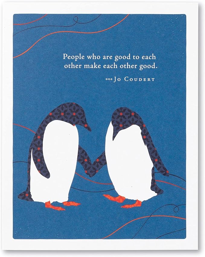 Compendium Positively Green 4-Pack of Thank You Cards – People who are good to each other make each other good (Four Cards Total, One Design, with Envelopes)
