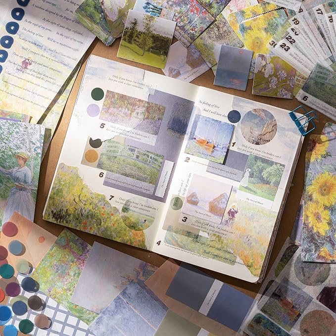 YagCu Scrapbook Kit for Beginners, Aesthetic Junk Journal Supplies, Scrapbooking and Journaling Materials, Bullet Journals Stationery, Planner DIY Arts Craft, Women Adults