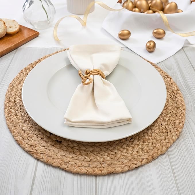 Blue Needles Solid Cloth Napkins Set of 12 Cream 100% Cotton Dinner Napkins 18x18 inches - Soft, Reusable, Absorbent & Washable Linen, Ideal for Christmas Events, Parties & Everyday Use