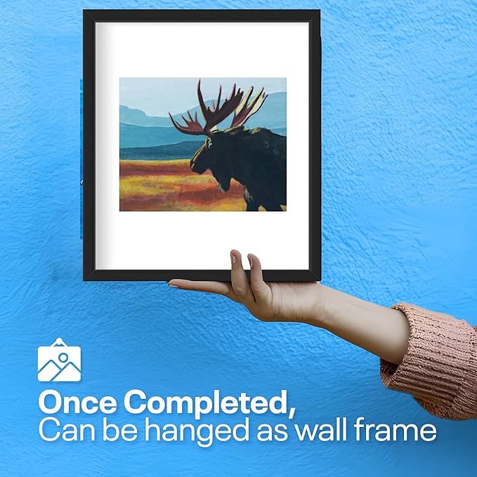 DIY Painting Class Kit for Adults with Video Tutorials: Learn to Paint Moose – How to Paint with Acrylics – Painting & Art Supplies – 9 Piece Acrylic Paint Set