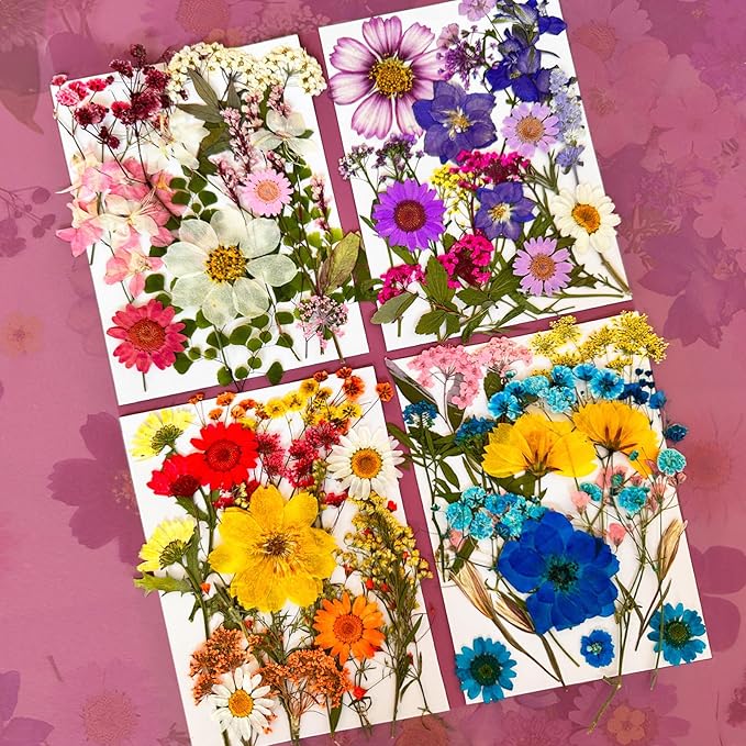 85 Pcs Dried Pressed Flowers for Resin Molds, Real Natural Flowers Leaves for DIY Crafts, Nails, Jewelry, Soap and Candle Making