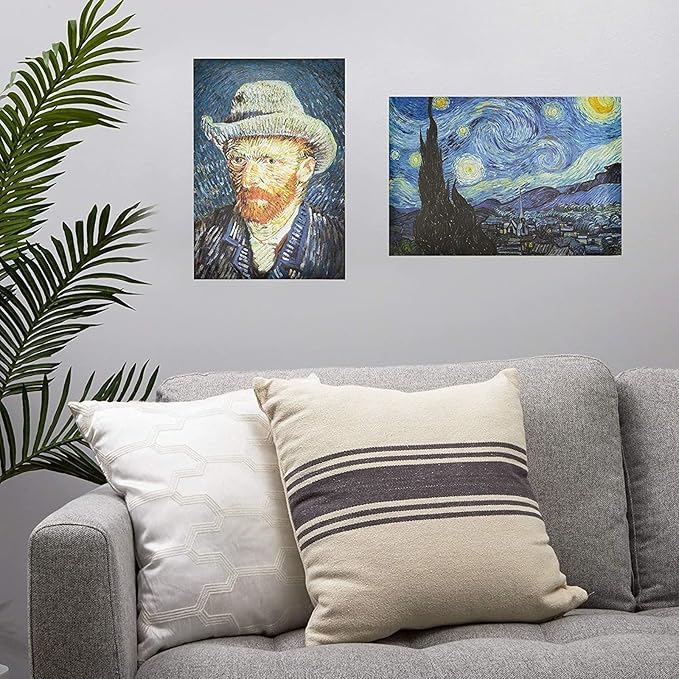 The Gifted Stationery Van Gogh Wall Art Prints - 20-Pack, 13 x 19 in Multicolored Matte Paper - Office & Dorm Room Decor, Apartment Wall Art Poster Pack