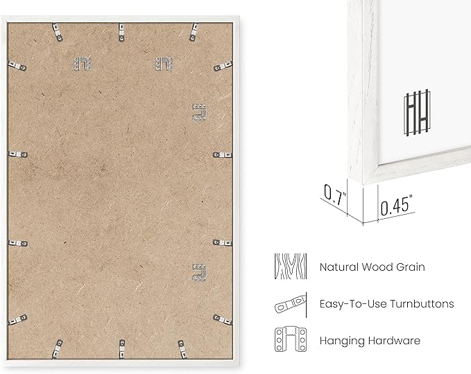 HAUS AND HUES White Oak Wood 24x36 Picture Frames - Set of 6, Large Frames for Posters and Artwork