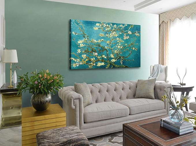 msspart Almond Blossom Tree by Vincent Van Gogh Oil Paintings Reproduction, Giclee Canvas Prints Wall Art for Bedroom Bathroom Home Decorations 24"x36"
