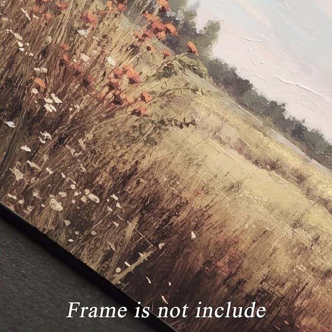 Uniro Vintage Wildflowers Wall Art for Bedroom Decor, Rustic Farmhouse Wall Decor Autumn Countryside Wall Painting Canvas Prints Landscape Oil Painting Fall Wall Decor Vintage Art Pictures for Bedroom Bathroom Kitchen Decor( 8" x 10"-UNFRAMED)