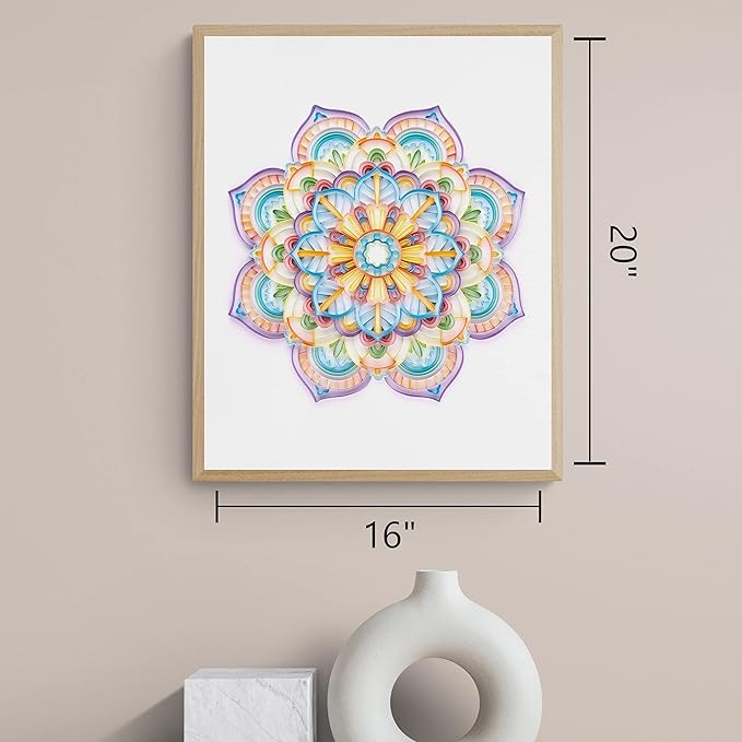 Uniquilling Quilling Paper Quilling Kit for Adults Beginner, 16 * 20-inch Purple Mandala, Exquisite DIY Paper Filigree Painting Kits Quilling Tools, Home Room Wall Art Decor Best Gifts(Basic)