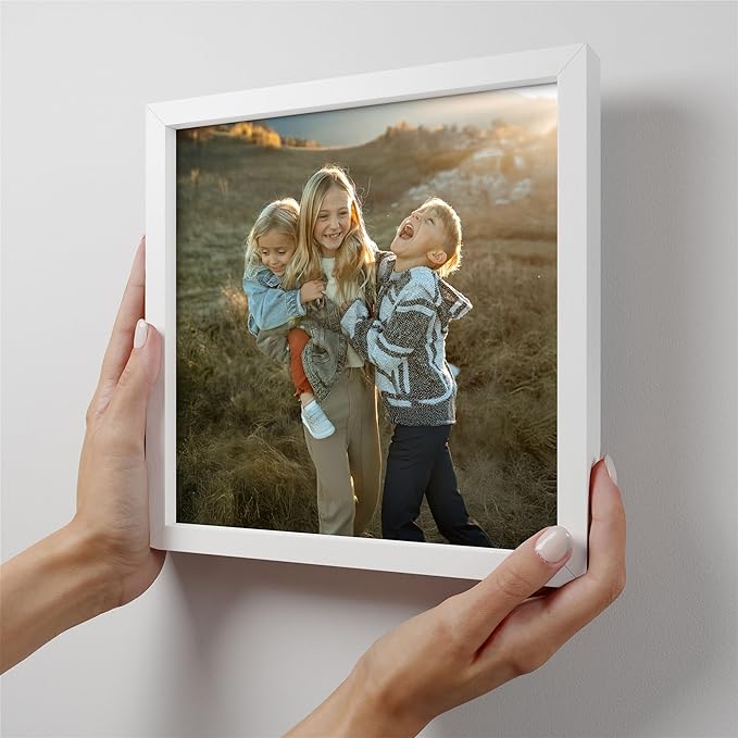 Mixtiles Official - Custom Photo Tiles - Magnetic Wall Frames - Adhesive Sticker, no Nails - Personalized Printed Photos - Various Sizes and Frames - 8x8-1-Tile - Normal White