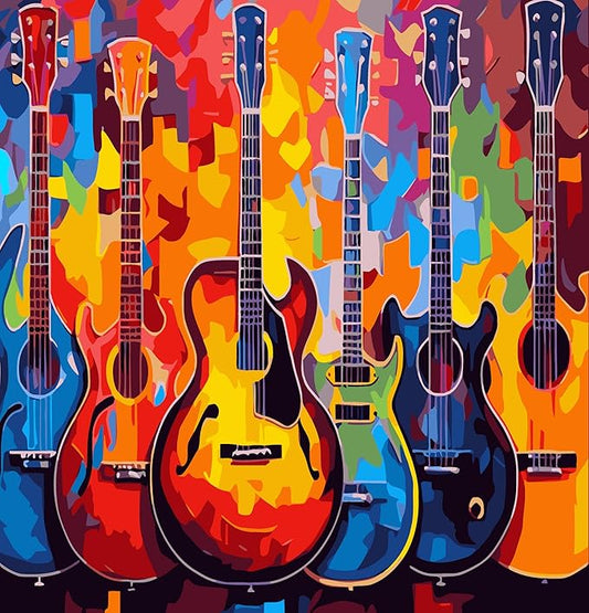 Painting by Numbers Kit for Adults Beginner,Guitar Dream Color by Numbers for Adults,Adult Paint by Number Kits on Canvas,Paint by Numbers Easy Oil Painting for Home Wall Decor 15.7X19.7 Inch