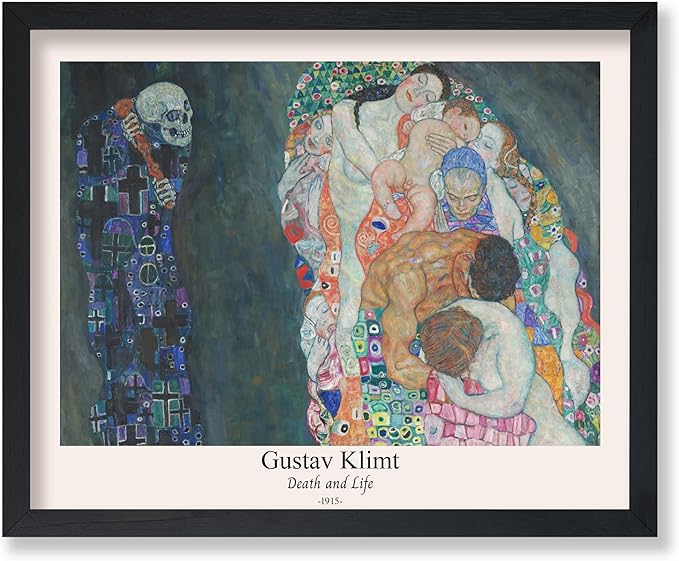 Poster Master Vintage Gustav Klimt Poster - Retro Death and Life Print - Art Nouveau - Symbolism Art - Abstract Art - Aesthetic Art - Classic Painting - Living Room Decor - 8x10 UNFRAMED Wall Art