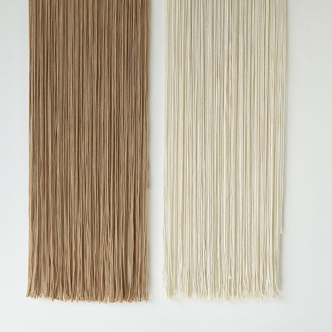 2 Pcs Macrame Wall Hanging Boho Wall Decor Handmade Macrame Art Tapestry Wedding Macrame Backdrop 13.7" W x 51" L for Living Room Bedroom Headboard Decor
