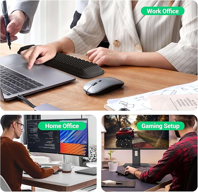 MEKASS Keyboard Wrist Rest, Soft Memory Foam Wrist Support for Keyboard, Keyboard Hand Rest Pad for Wrist Pain Relief, Keyboard Wrist Guard for Long Hours of Work, Gaming, Studying（Purple）