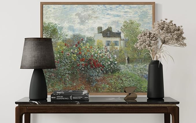 The Garden Claude Monet Wall Art Print Poster, Impressionist Painting Wall Art Wall Decor, for Bedroom and Living room Bathroom Decor 115 (The Garden, 11 x 14 inches, Wood Frame)