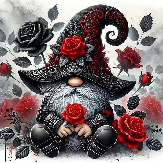 Mosaflare 5D Diamond Painting Kits for Adults, Rose Gnome Diamond Art for Beginners, DIY Full Round Drill Paint by Diamonds Dot Gem Art for Adults, Home Wall Decor 13.7x13.7 Inch