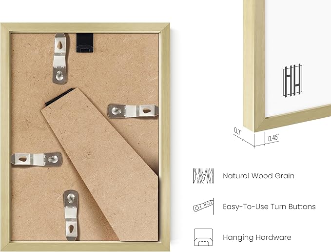 HAUS AND HUES Standalone Gold Aluminum Frame Set of 4-5x7