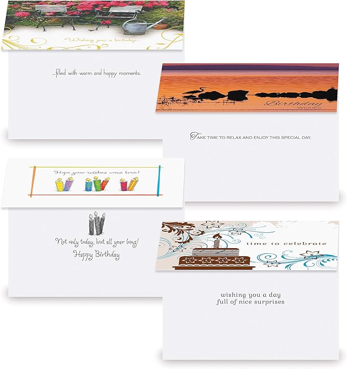 Current Mega Birthday Greeting Cards Value Pack – Set of 40 (20 Designs) Bulk Assortment, Large 5 x 7 inches, Envelopes Included