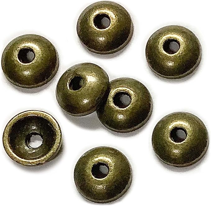 Heather's cf Brass Bead Caps Findings (Fit 10mm 14mm Round Beads) for Jewelry Making