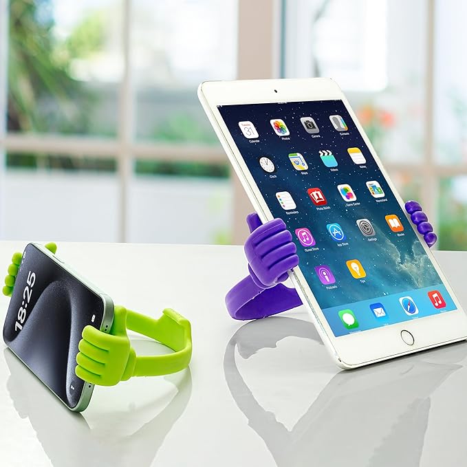 Honsky Thumbs-up Cell Phone Stand Holder, Tablet Stand Cradle for Desk Desktop Smartphone Cellphone Mobile Phone Tablets, Universal Adjustable Flexible, Purple
