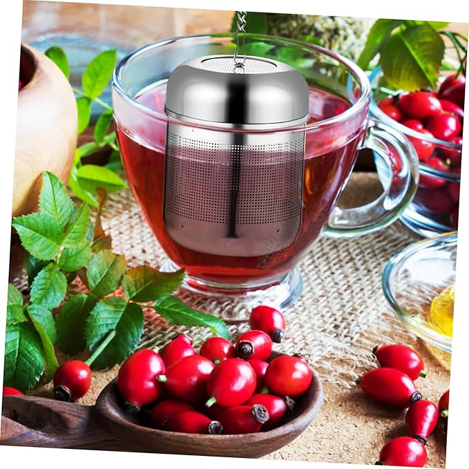 4pcs Stainless Steel Tea Infuser Basket with Chain Fine Mesh Tea Strainer Multi-use Steeper for Spices and Seasonings