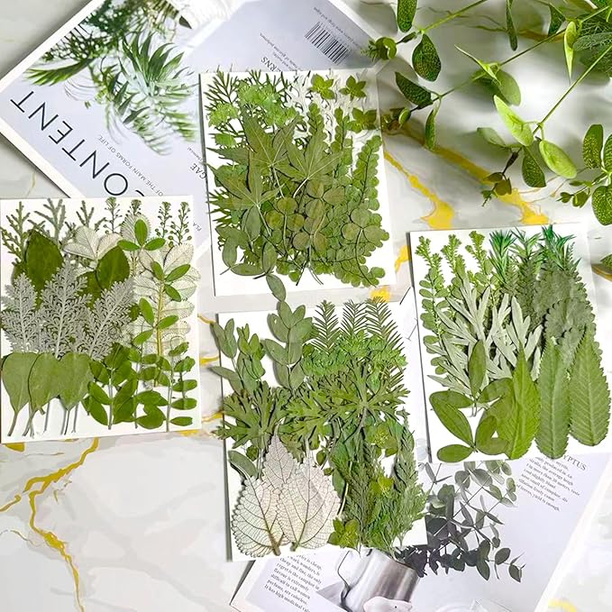 100 Pcs Dried Pressed Flowers Leaves for Resin Molds, Real Natural Bulk Dry Wildflowers Perfect for Epoxy, DIY Crafts, Soap Candles Jewelry Making, and Home Decor