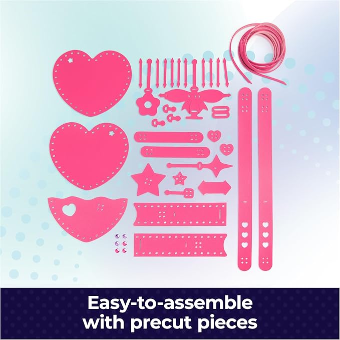 Cool Maker, Sweetheart Handbag Kit, Design a Faux Leather Shoulder Bag, Arts and Crafts Kit, Kids Toys for Girls Ages 6 and up