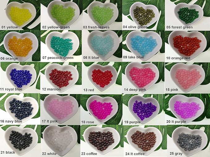Pamir Tong 1500PCS 6mm Glass Round Beads Bulk， Imitative Jade Beads, Bracelet Loose Beads for Jewelry Making Earring, Necklaces, and DIY Crafts (6mm)