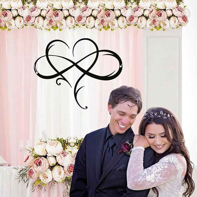 Infinity Heart Metal Wall Art – Minimalist Love Symbol for Home or Office, Durable Black Steel Display for Bedroom, Entryway, or Lounge, Ideal Gift for Wedding, Engagement, or Anniversary