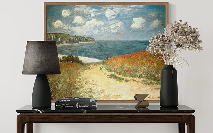 Path in the Wheat Claude Monet Wall Art Print Poster, Impressionist Painting Wall Art Wall Decor, for Bedroom and Living room Bathroom Decor 115 (Path in the Wheat, 11 x 14 inches, Wood Frame)