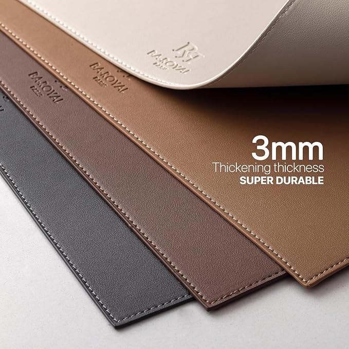 Faux Leather Placemats Set of 12 Vinyl Washable Wipeable Table Mats for Kitchen Dining Table Heat Resistant Waterproof Modern Indoor/Outdoor Placemats Non-Slip Easy Clean Place Mats (Chocolat)